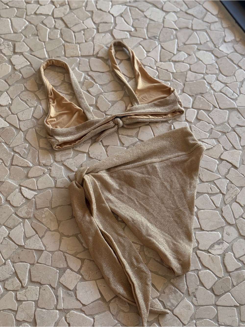 Gold Shimmer Bikini Set - Beach Riot - Picture 7 of 11